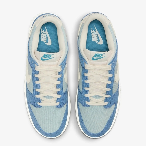 Bling Nike Dunk Low Denim Women's Sneakers Shoes Customized With Crystals Blue - Picture 4 of 6